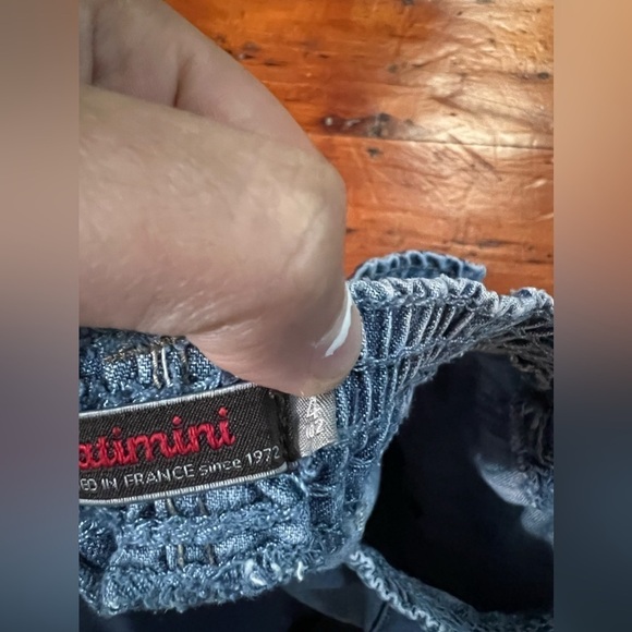 Catimini denim shorts boy size 4 longer length plaid lining - Picture 7 of 7